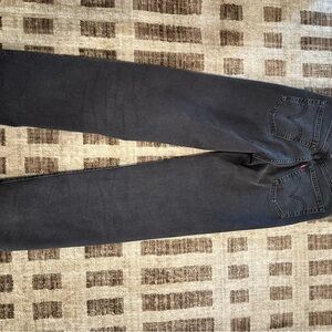 Levi's Ribcage Black Straight Leg  Full Length Denim Jeans